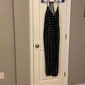 Black jumpsuit with white detail